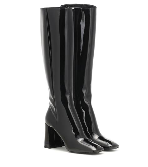 prada patent boots knee|prada patent leather chelsea boots.